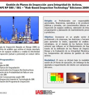 gestion de planes de inspección para la integridad de activos